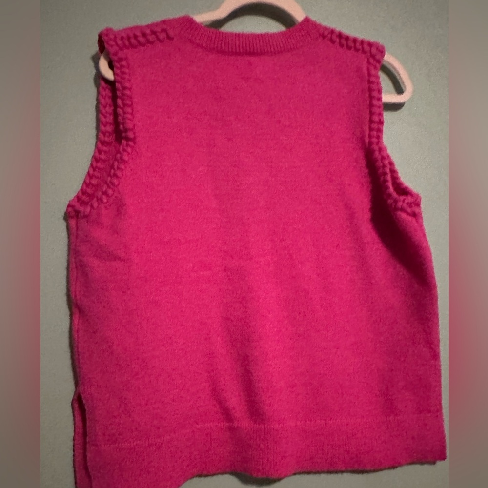 Wishlist Hot Pink V-Neck Knit Sweater Vest - Picture 5 of 7